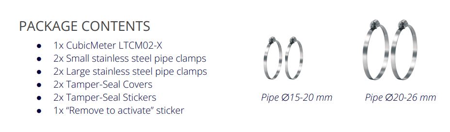 Quandify capteur LTCM02-P de comptage d'eau pour tuyaux en plastique